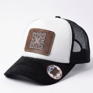 Black and White Trucker Hat with Patch